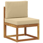 Conjunto de sofás de exterior con cojín 6 pcs Natural y Beige