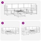 Conjunto de sofás de exterior con cojín 6 pcs Natural y Beige