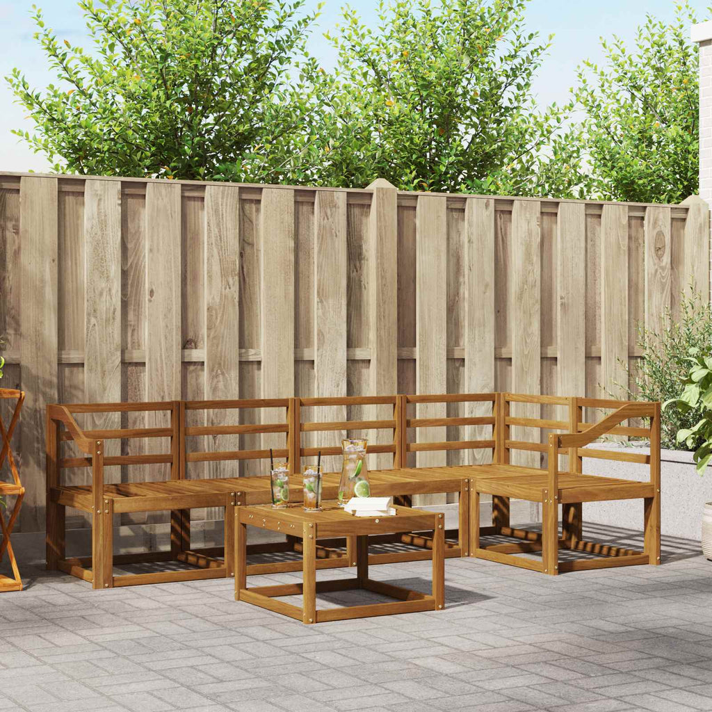Conjunto de sofás de exterior 6 pcs Gris Natural y Claro