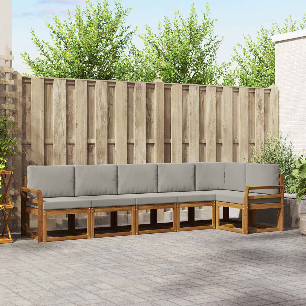Conjunto de sofás de exterior 6 pcs Blanco y Antracita