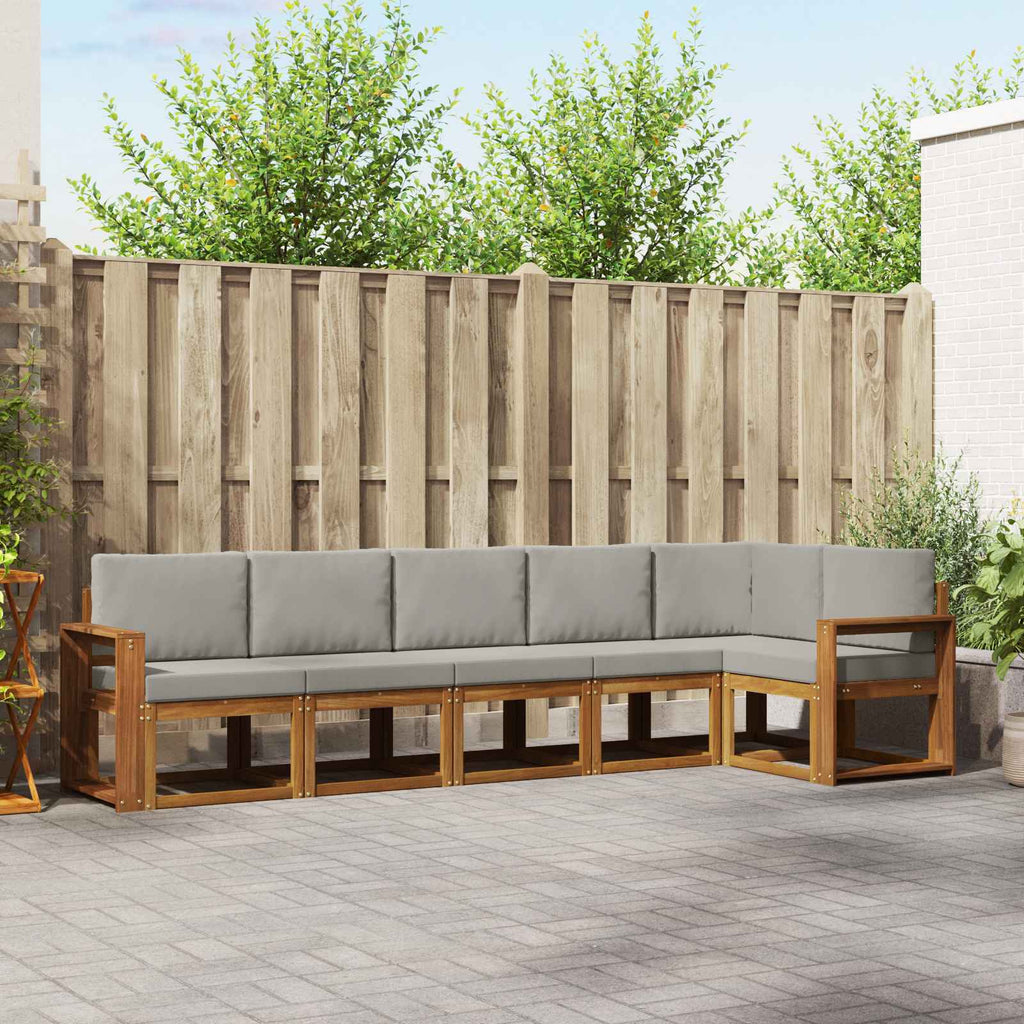 Conjunto de sofás de exterior 6 pcs Blanco y Antracita