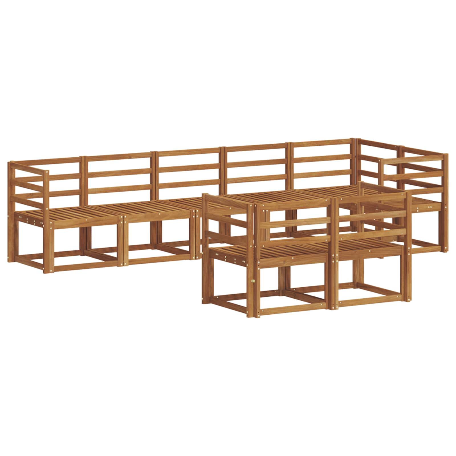 Conjunto de sofás de exterior 8 pcs Natural