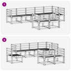 Conjunto de sofás de exterior 8 pcs Natural