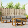 Conjunto de sofás de exterior 8 pcs Gris Natural y Claro