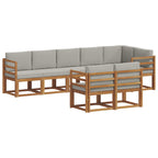 Conjunto de sofás de exterior 8 pcs Gris Natural y Claro