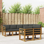 Conjunto de sofás de exterior 8 pcs Natural y Antracita