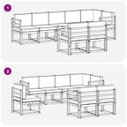 Conjunto de sofás de exterior 8 pcs Natural y Antracita