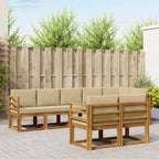 Conjunto de sofás de exterior con cojín 8 pcs Natural y Beige