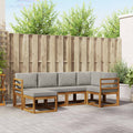 Conjunto de sofás de exterior 6 pcs Gris Natural y Claro