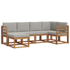 Conjunto de sofás de exterior 6 pcs Gris Natural y Claro
