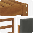 Conjunto de sofás de exterior 6 pcs Natural y Antracita