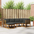 Conjunto de sofás de exterior 6 pcs Natural y Antracita
