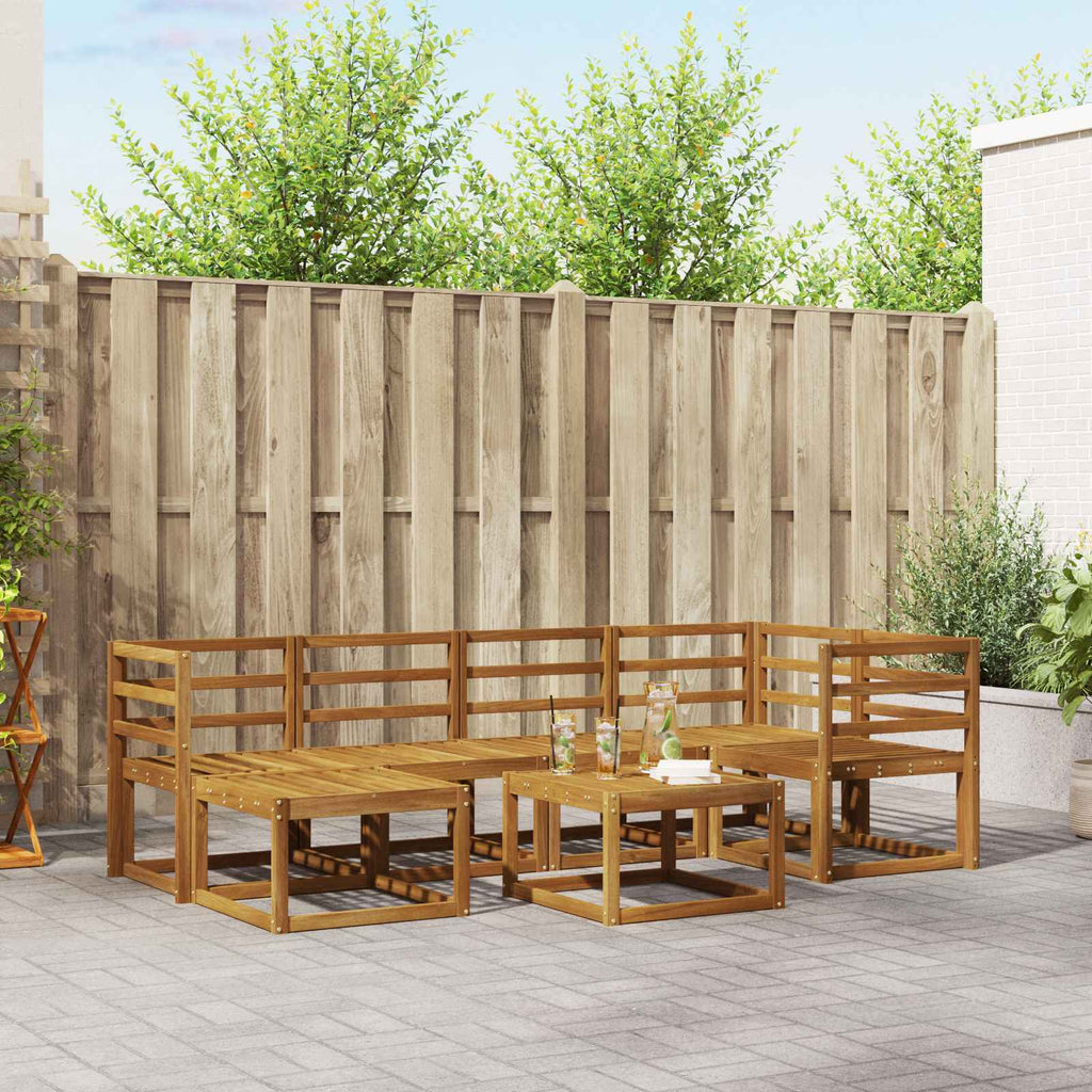 Conjunto de sofás de exterior Natural Madera de Acacia Sólida