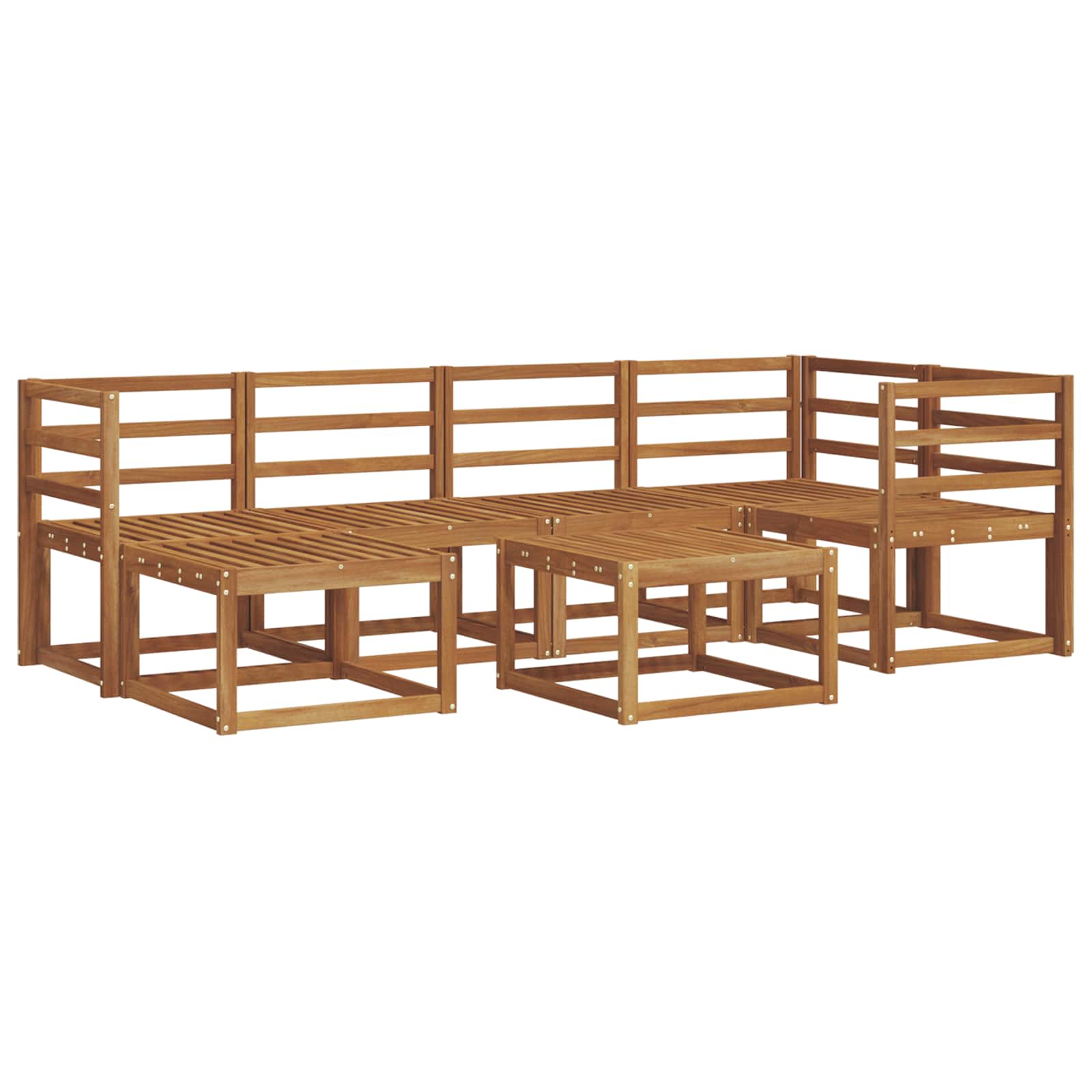 Conjunto de sofás de exterior Natural Madera de Acacia Sólida