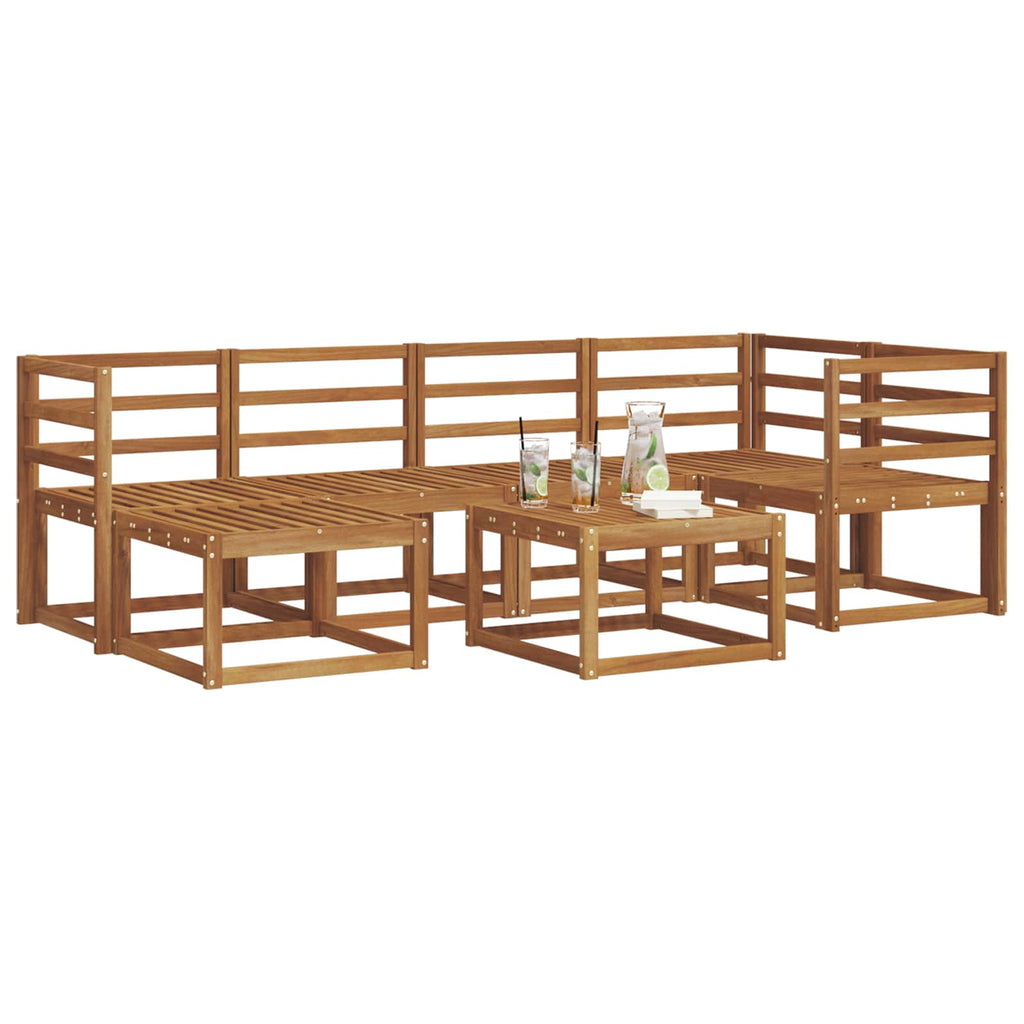 Conjunto de sofás de exterior Natural Madera de Acacia Sólida