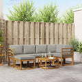 Conjunto de sofás de exterior 7 pcs Gris Natural y Claro