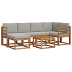 Conjunto de sofás de exterior 7 pcs Gris Natural y Claro