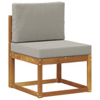 Conjunto de sofás de exterior 7 pcs Gris Natural y Claro