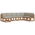 Conjunto de sofás de exterior 8 pcs Gris Natural y Claro