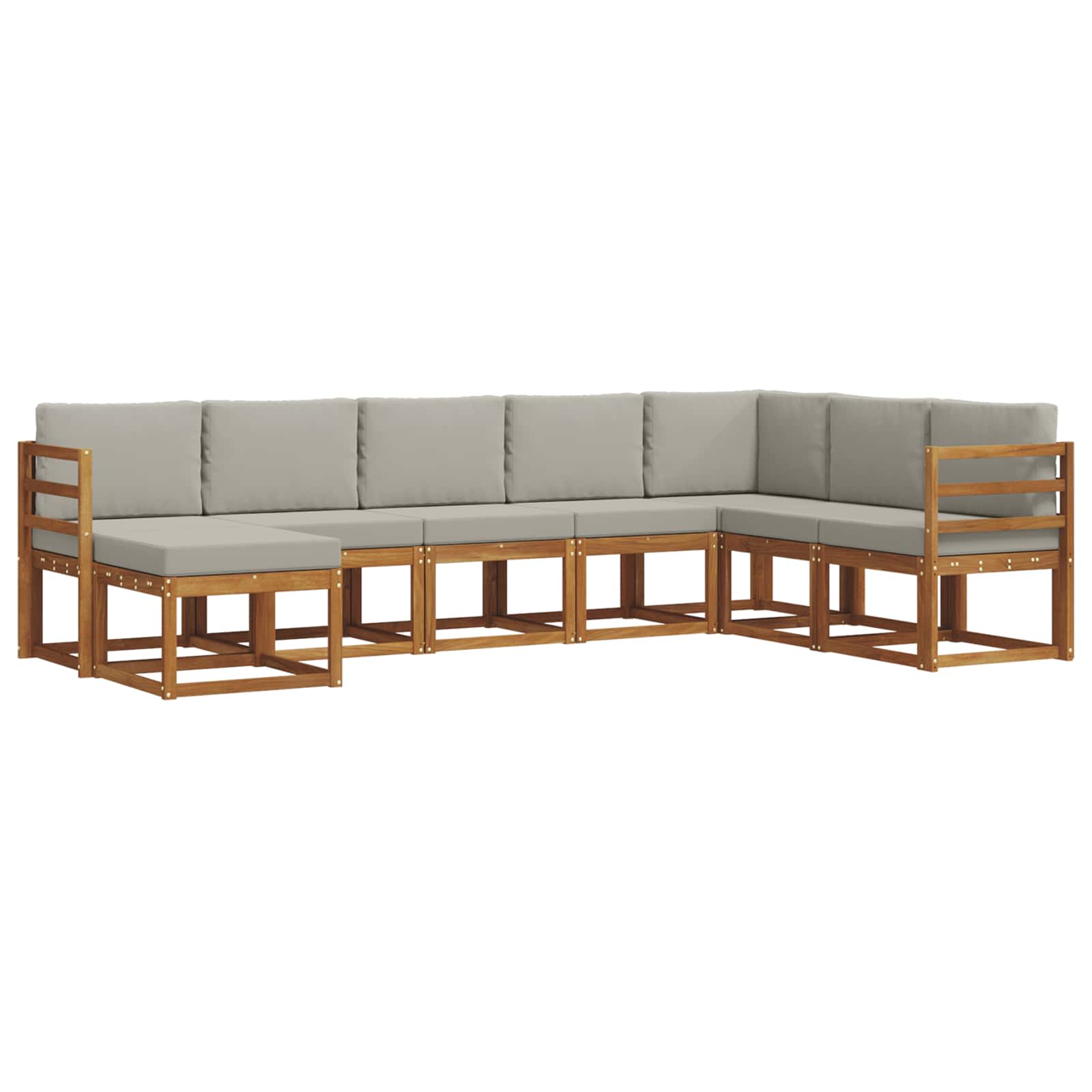 Conjunto de sofás de exterior 8 pcs Gris Natural y Claro