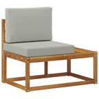 Conjunto de sofás de exterior 5 Pieza Gris Natural y Claro