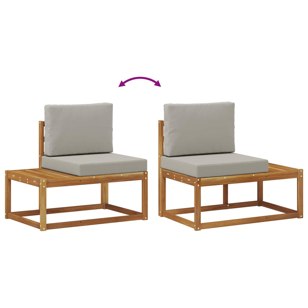 Conjunto de sofás de exterior 5 Pieza Gris Natural y Claro