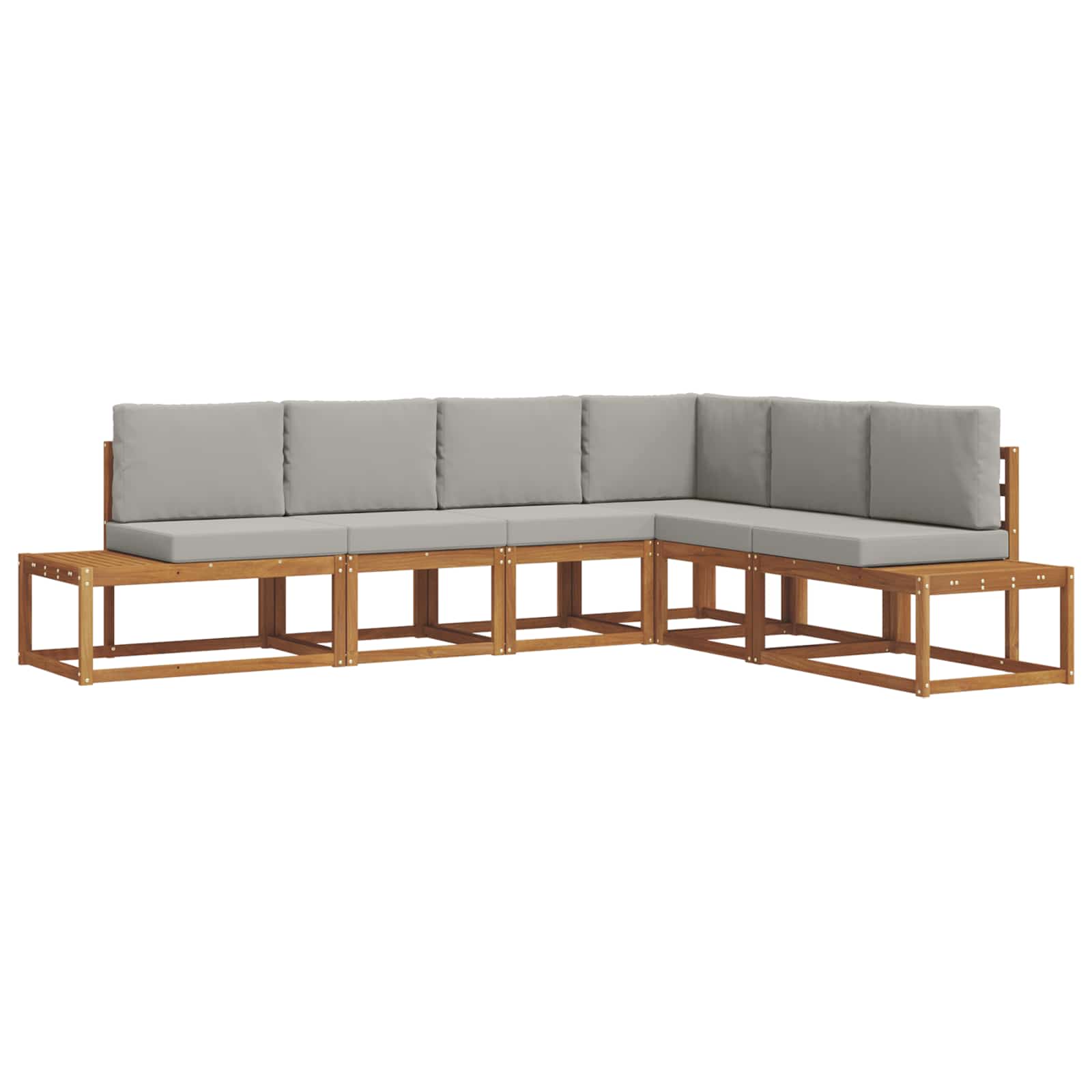 Conjunto de sofás de exterior 6 Pieza Gris Natural y Claro
