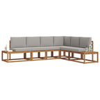 Conjunto de sofás de exterior 6 Pieza Gris Natural y Claro