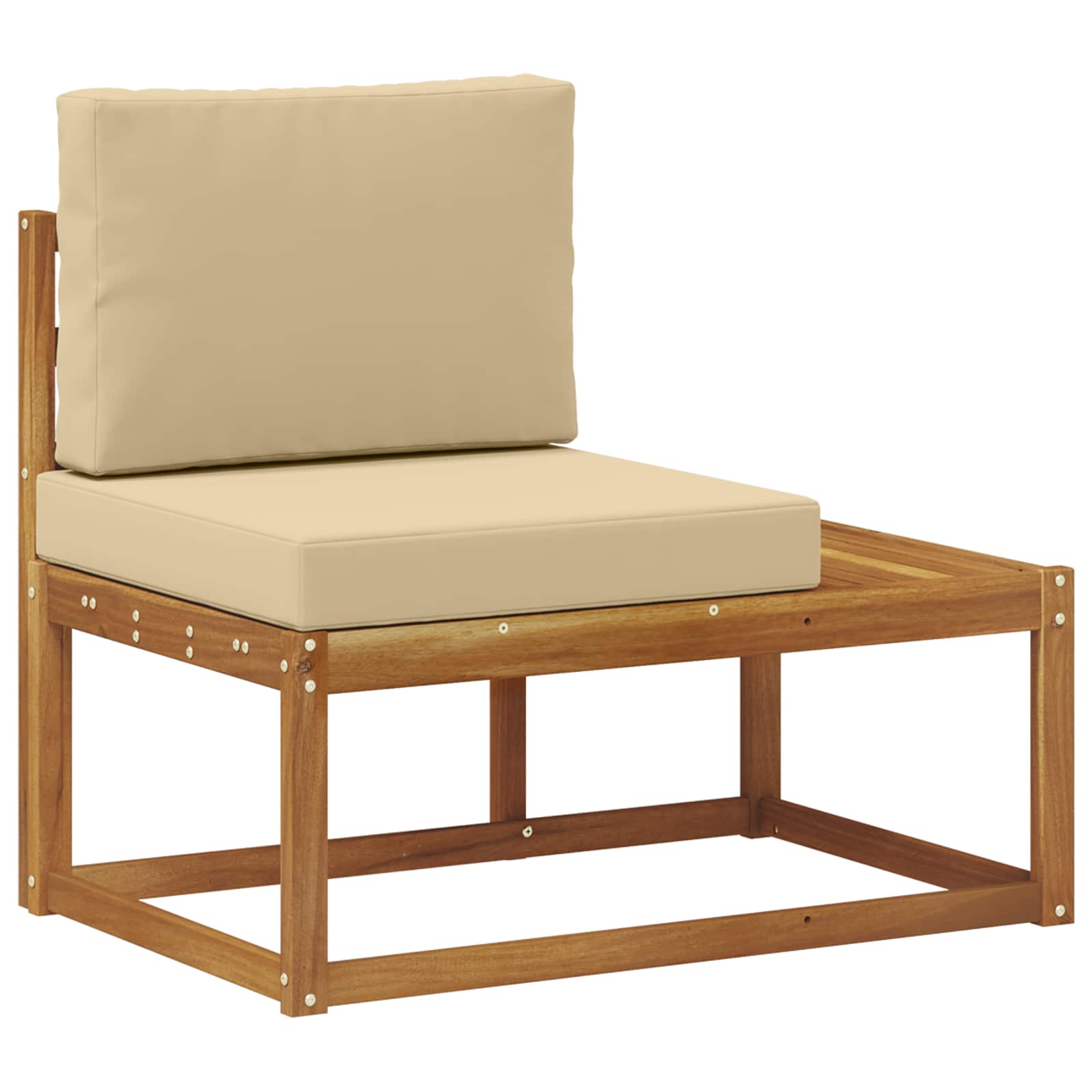 Conjunto de sofás de exterior con cojín 6 Pieza Natural y Beige