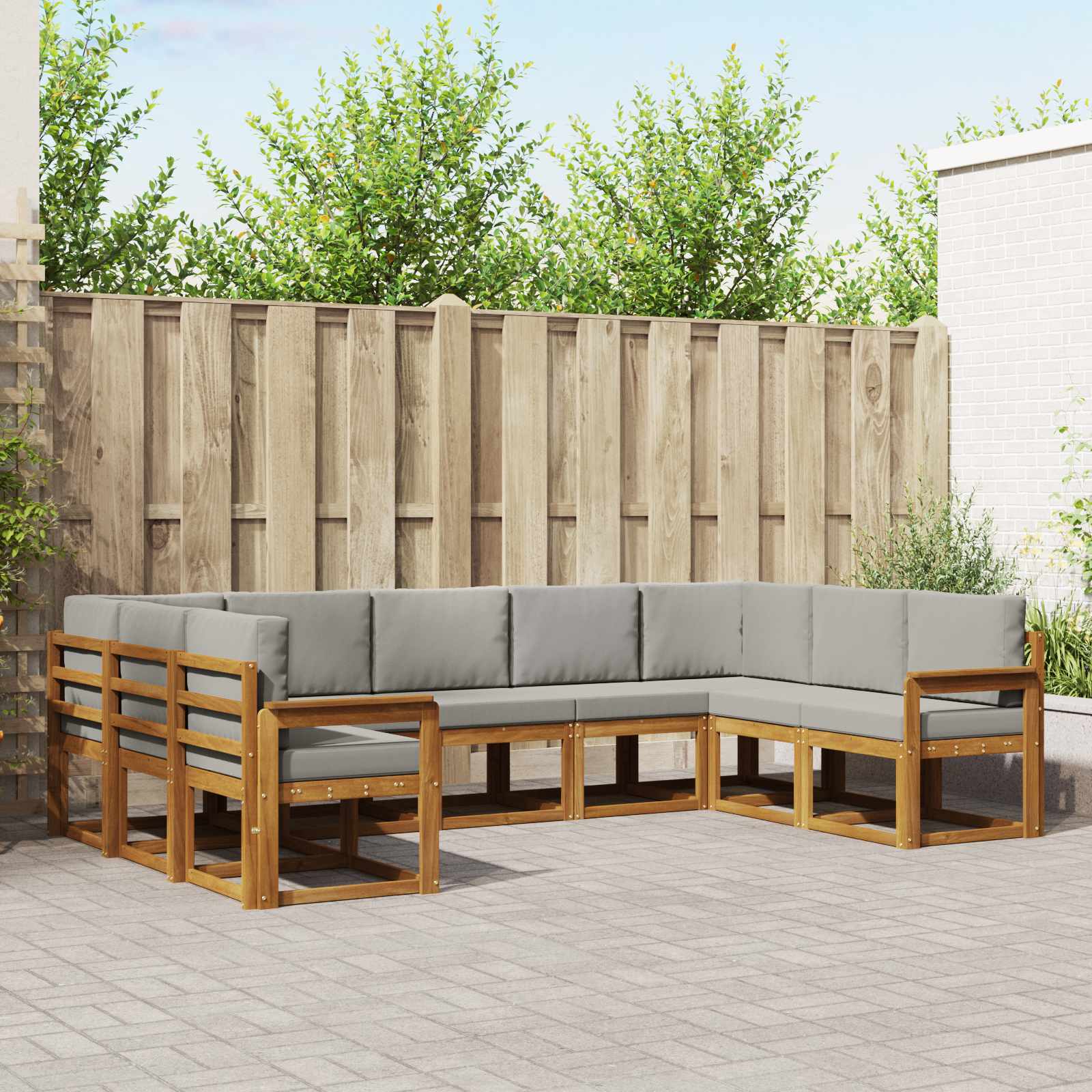 Conjunto de sofás de exterior 5 pcs Blanco y Antracita