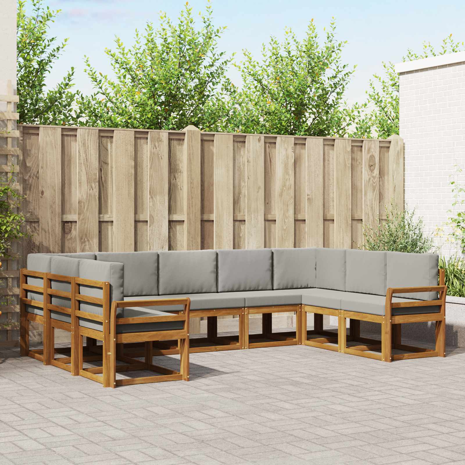 Conjunto de sofás de exterior 5 pcs Blanco y Antracita