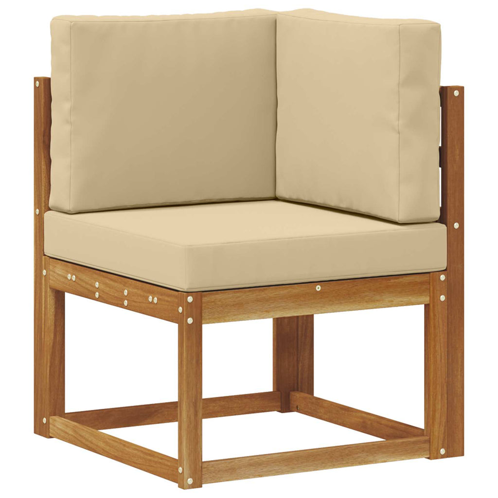 Conjunto de sofás de exterior con cojín 10 pcs Natural y Beige