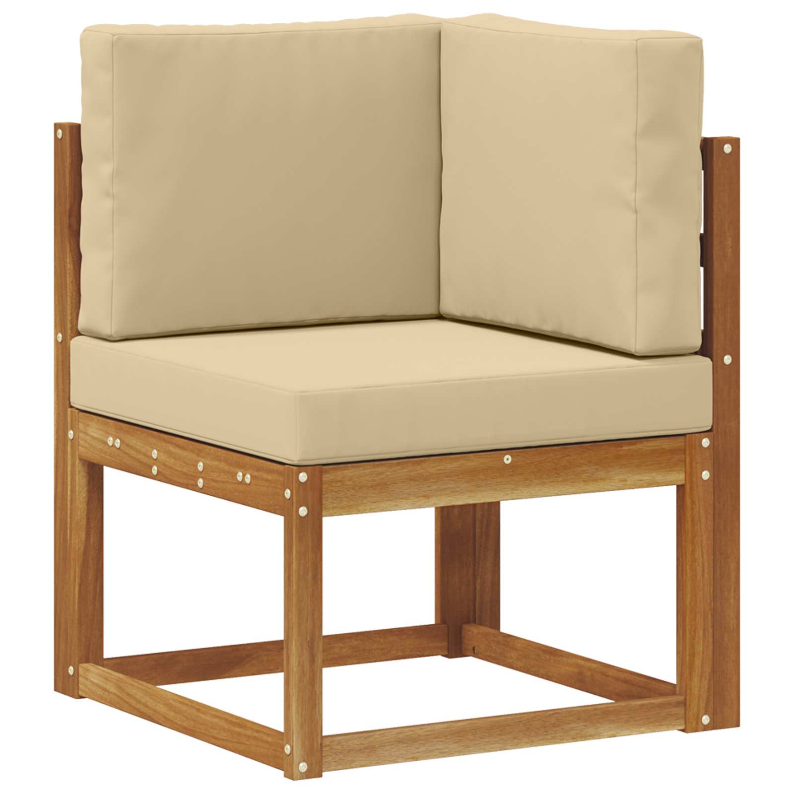 Conjunto de sofás de exterior con cojín 10 pcs Natural y Beige