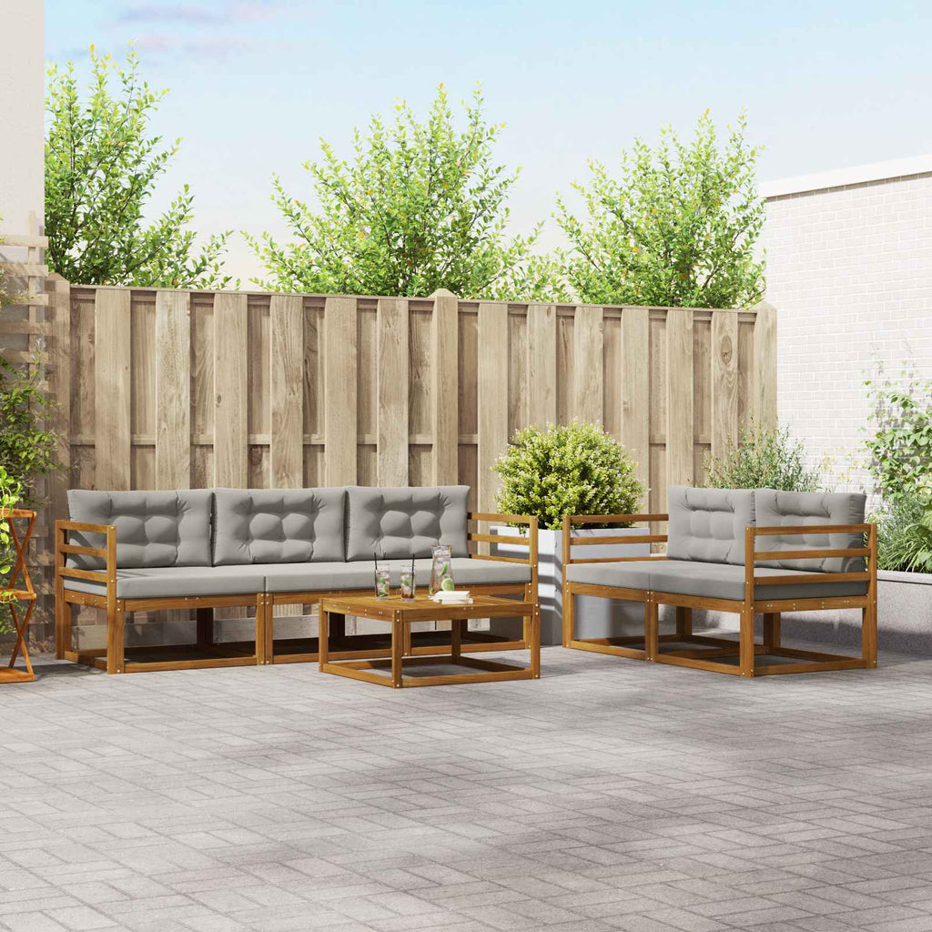 Conjunto de sofás de exterior 6 pcs Blanco