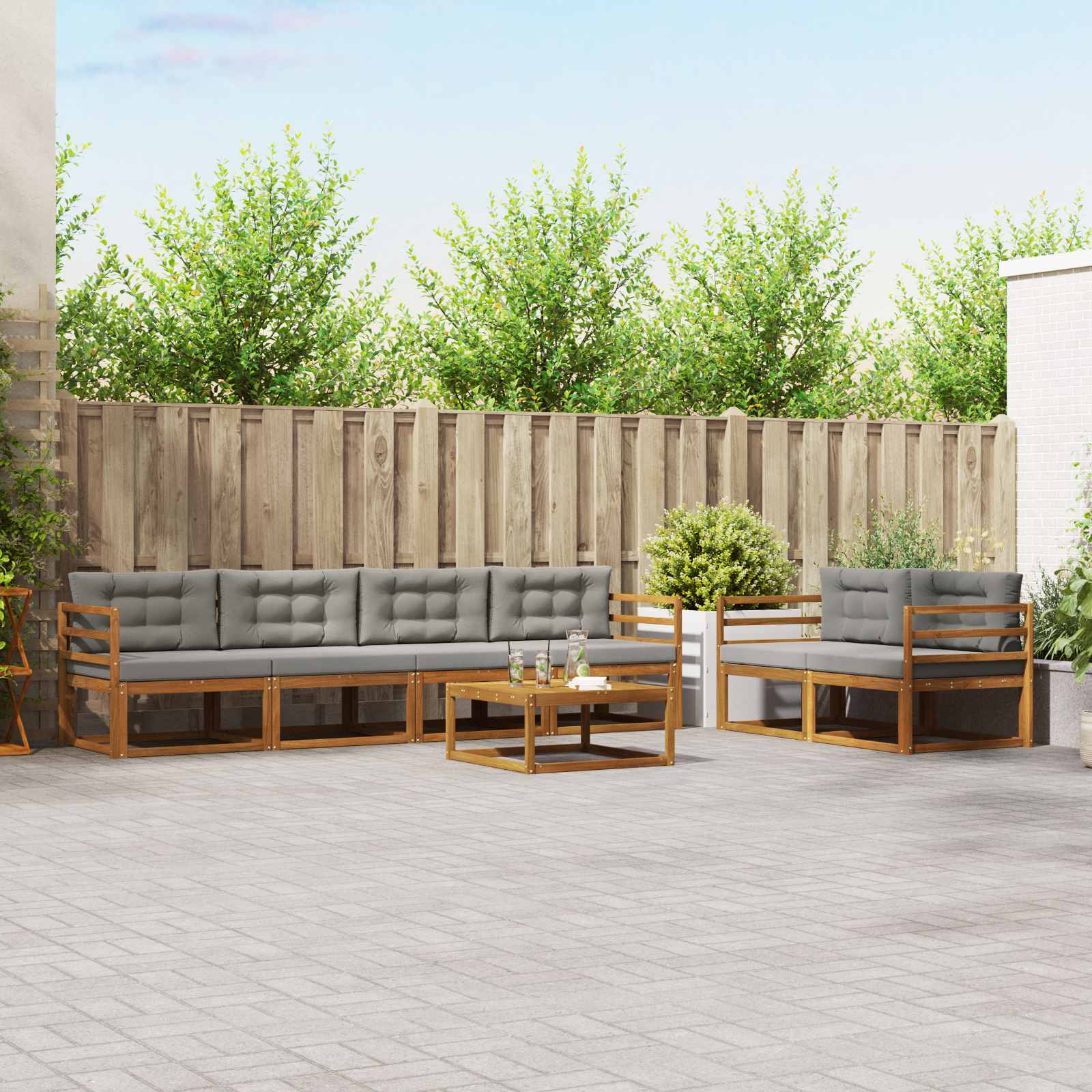 Conjunto de sofás de exterior 3 pcs Blanco 245,5 x 83 x 73 cm