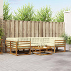 Conjunto de sofás de exterior 5 pcs Blanco y Antracita