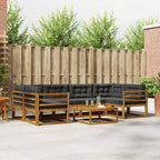 Conjunto de sofás de exterior 5 pcs Blanco y Antracita