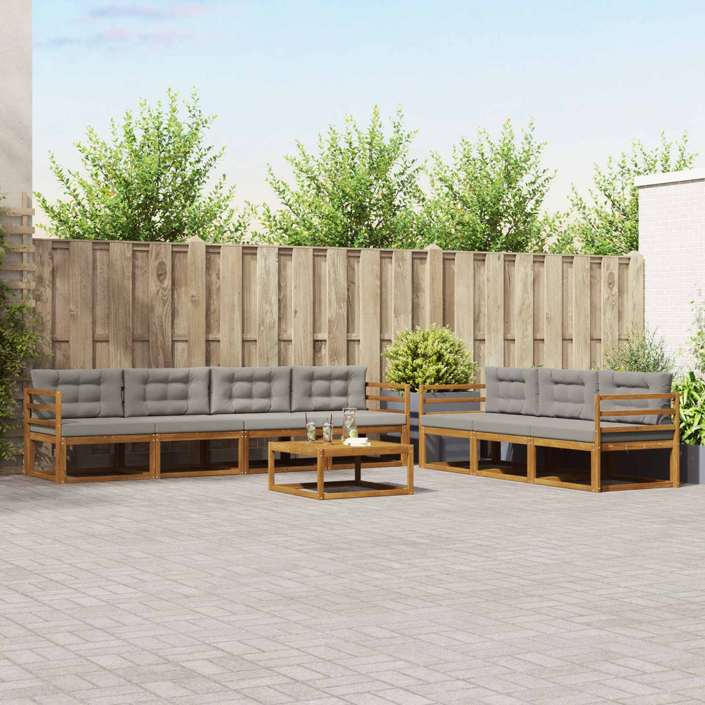 Conjunto de sofás de exterior 7 pcs Blanco y Antracita