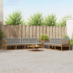 Conjunto de sofás de exterior 7 pcs Blanco y Antracita