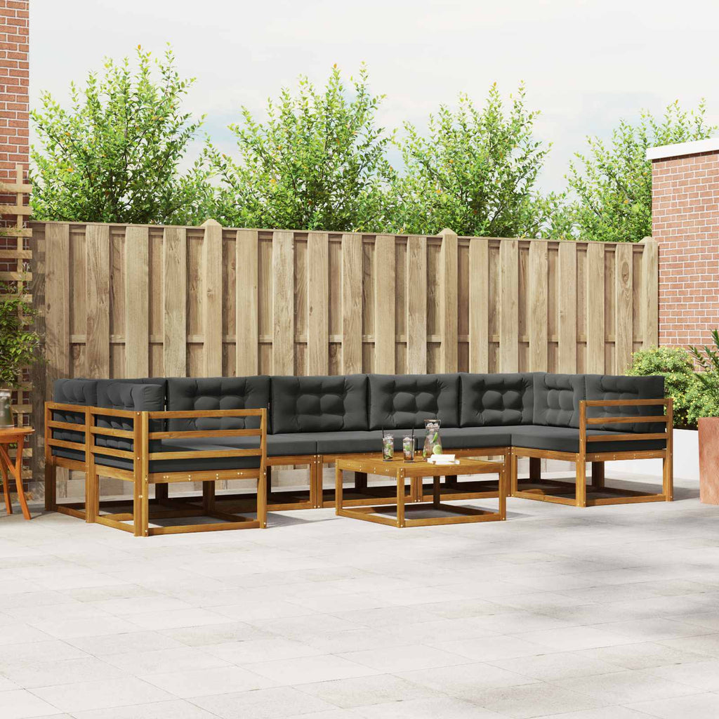 Conjunto de sofás de exterior 6 pcs Blanco y Antracita