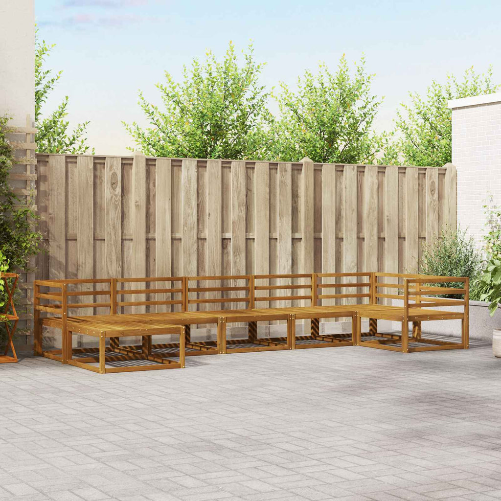 Conjunto de sofás de exterior 7 pcs Natural