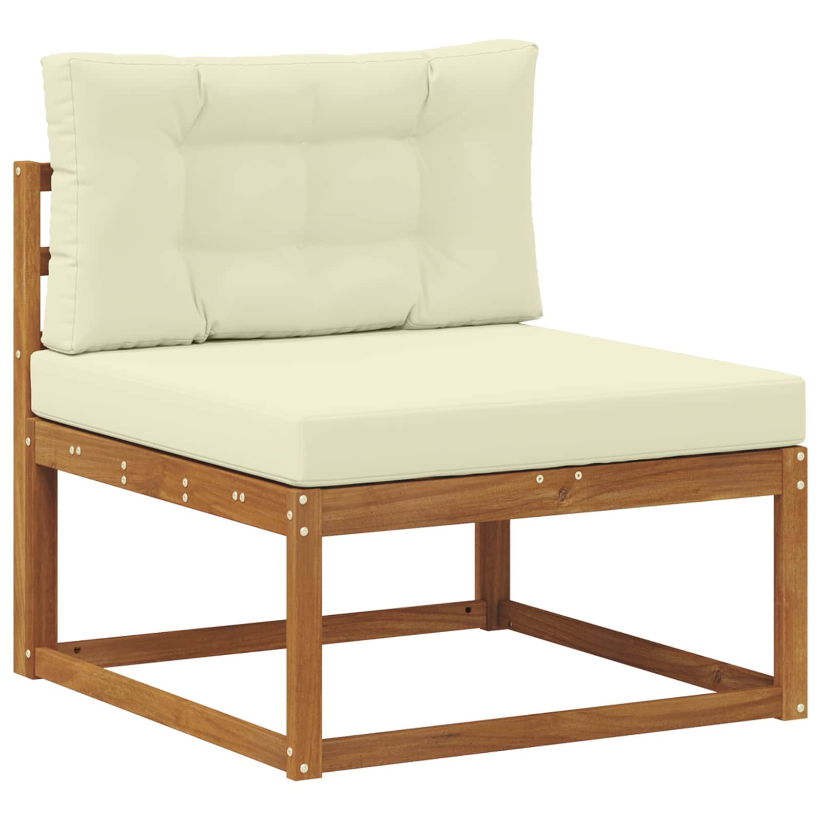 Conjunto de sofás de exterior con cojín 7 pcs Natural y Crema