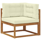 Conjunto de sofás de exterior con cojín 7 pcs Natural y Crema