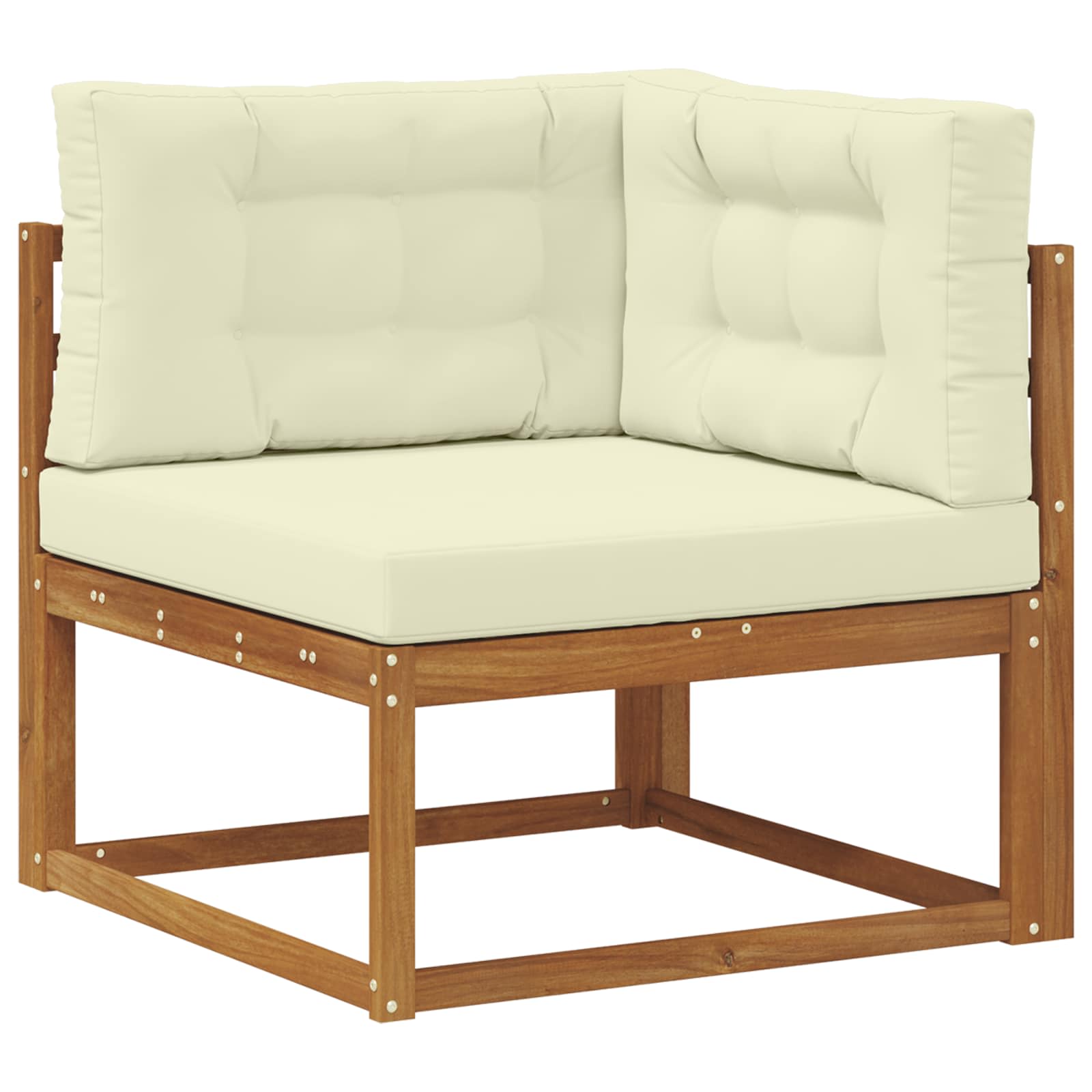 Conjunto de sofás de exterior con cojín 7 pcs Natural y Crema