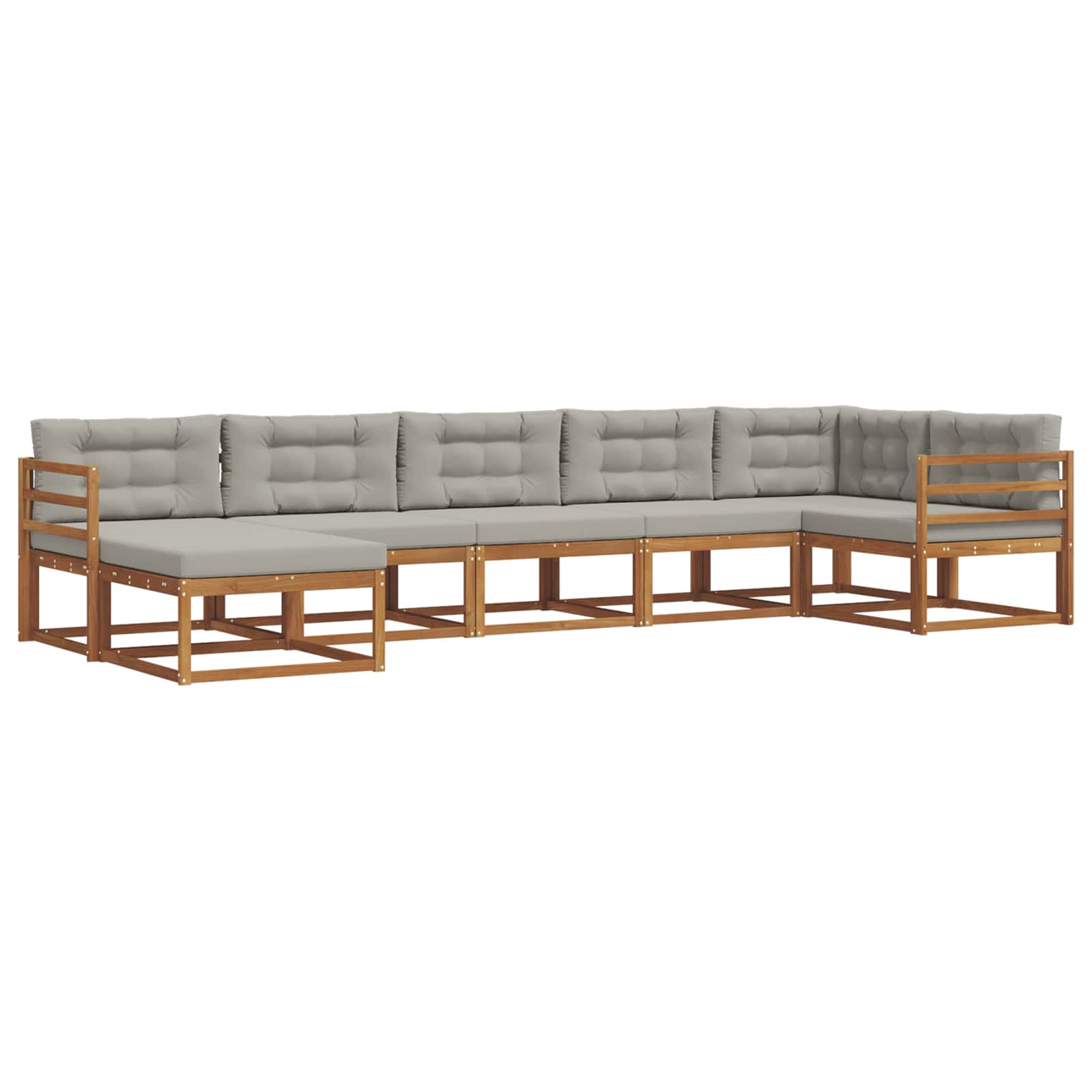Conjunto de sofás de exterior 7 pcs Gris Natural y Claro