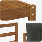 Conjunto de sofás de exterior 7 pcs Natural y Antracita