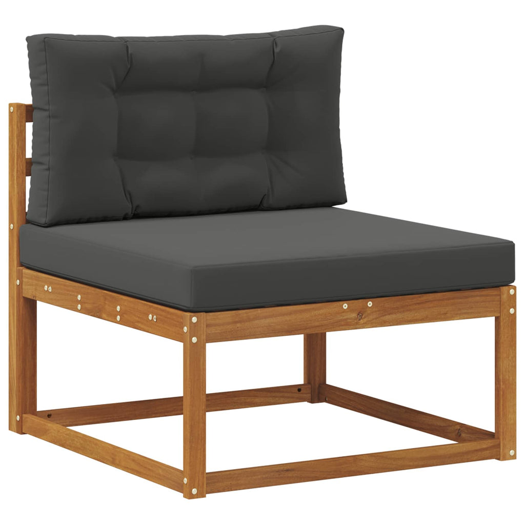 Conjunto de sofás de exterior 7 pcs Natural y Antracita