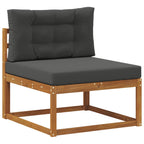 Conjunto de sofás de exterior 7 pcs Natural y Antracita
