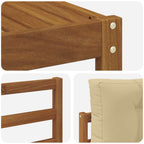 Conjunto de sofás de exterior con cojín 7 pcs Natural y Beige