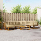 Conjunto de sofás de exterior con cojín 10 pcs Blanco y Crema